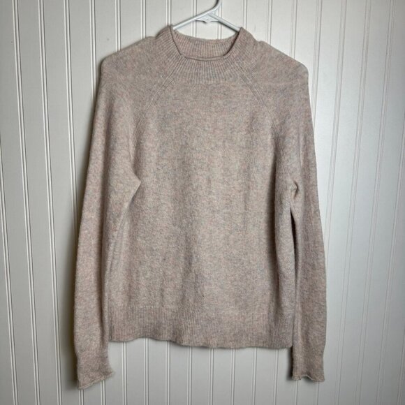 J. Crew Pinkish Heather Merino Wool/Alpaca Mock Neck Sweater Size Small M1 - Picture 1 of 4
